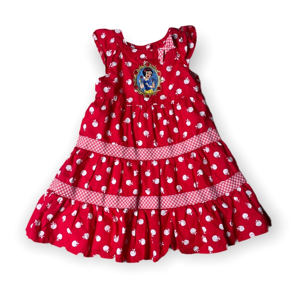 Toddler Girl 2/3 Red Snow White Dress With Apple and Bow Detail